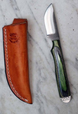 Anza Small Bastard Messer aus Feilenstahl, gr�ner Griff