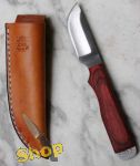 Anza Bastard Messer aus Feilenstahl, roter Griff