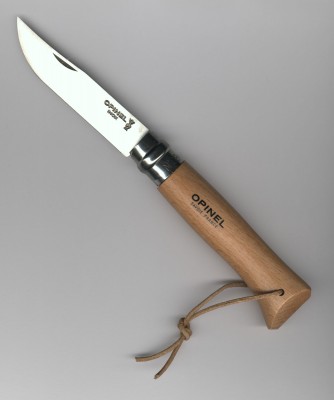 Opinel No 8 natur mit Lederriemen