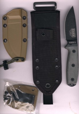 ESEE Knives ESEE 3PM-MB grauer Micartagriff Scheide Coyote Molleback