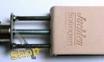 Spannriemen mit Griff, 2seitig, grn bepastet, Juchtenleder