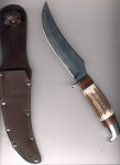 Linder 185115 Klassik Skinner Hirschhorngriff Kohlenstoffstahl blauer Karton, doppelvernhte Scheide