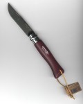 Opinel No 8 burgund Colorama mit Lederriemen