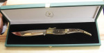 Muela Curro A Navaja Klappmesser Hirschhorngriff, Messing, helles Horn