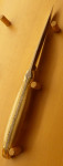 Forge de Laguiole Klappmesser einteilig Olivenholz Messingbacken 11cm 00003700